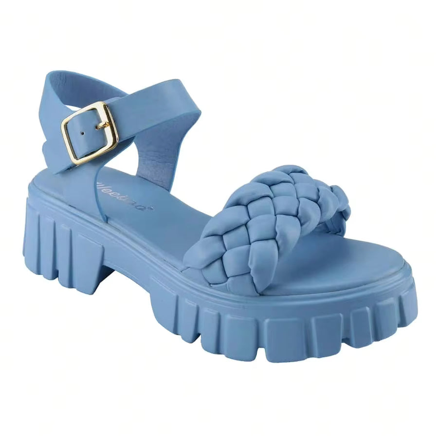 BELOVELY[High-2]Platform  Sandals For Women - Open Toe One Band Buckle Ankle Sandals Strap Block Heel Fashion Summer
