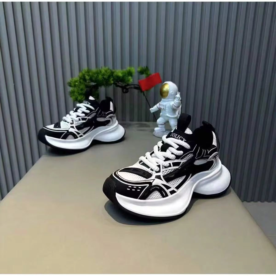 Breathable Mesh Breathable Thick-Soled Sports Casual Shoes Versatile Height-Increasing Shoes Comfortable Lace-Up Men's Shoes