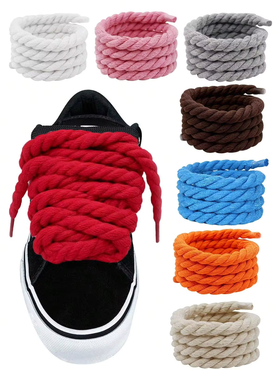 1 Pair Thick Rope Shoelaces, Suitable For Men's And Women's Sports Shoes, Rope Shoelaces, School Shoes Replacement Shoelaces