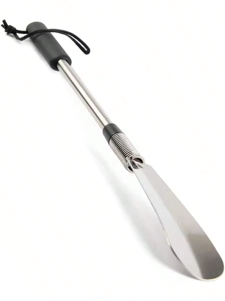 Premium Long Handled Shoe Lifter 16" To 31" Adjustable Expander Shoe Horn - Extends & Collapses Stainless Steel Telescopic Spring Shoehorn